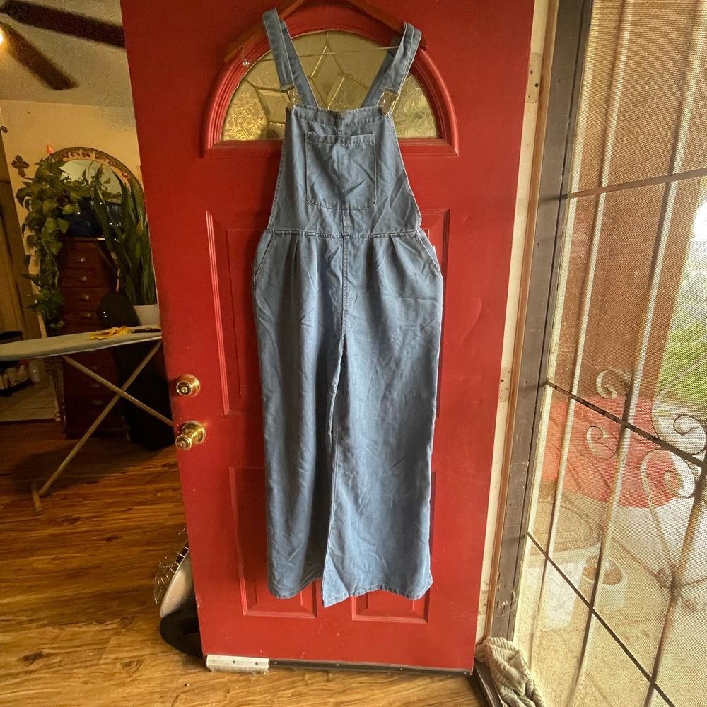 Light Blue Women's Denim Overalls - Casual Wide Leg